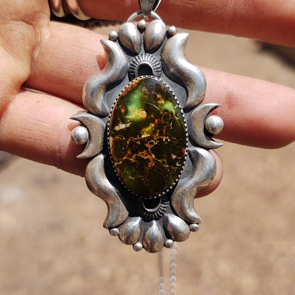 Dark moon silver pendant